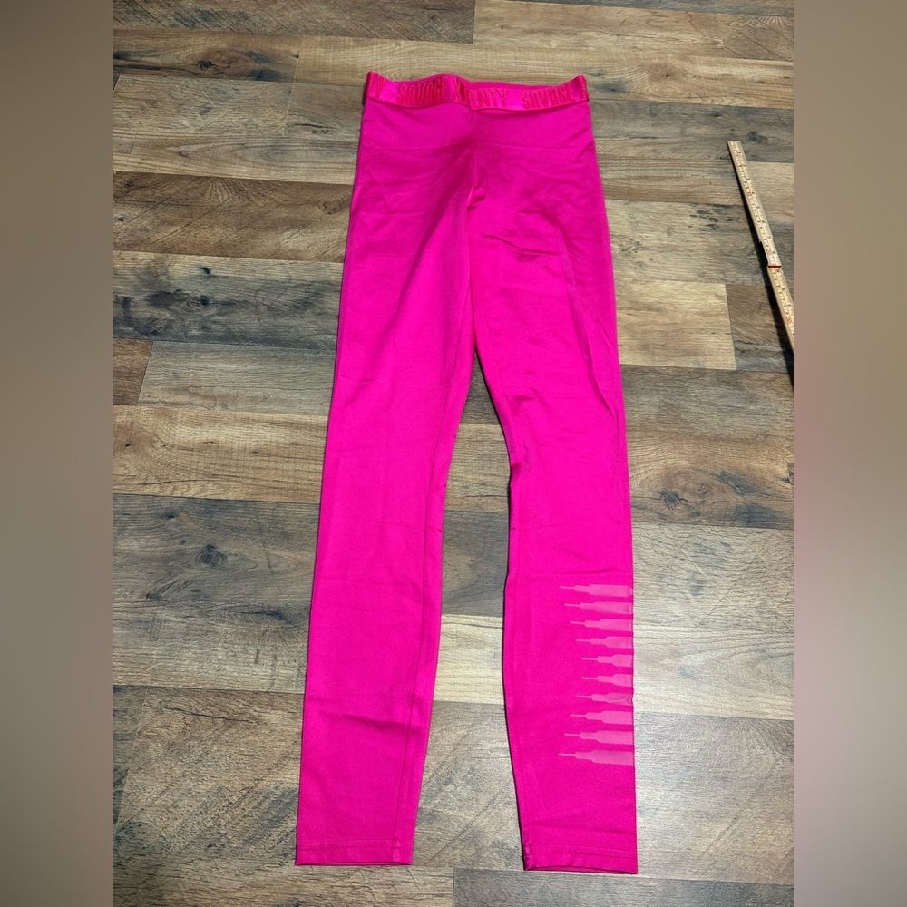 Savage X Fenty Hot Pink Logo Waistband Leggings | High-Rise Activewear |